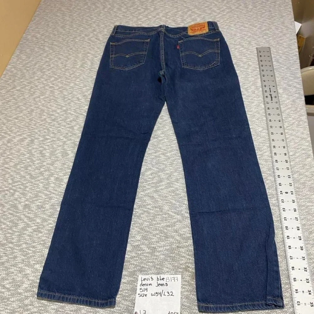 Levi's 514 blue denim jeans size W34/L32. SKU-B177#denim